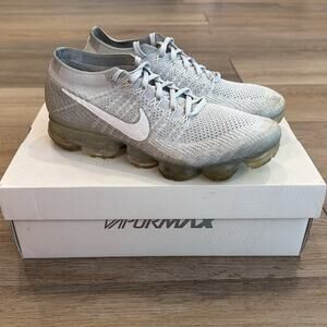 Nike Air Vapormax Flyknit Womens 8 Running Shoes Pure Platinum Sneakers With Box